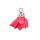 Hanger bloem - Fluo roze/zilver - Metaal/stof - 17mm