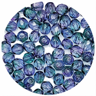 Facetkraal - Blauw/paars gevlamd - Glas n156 - 4mm