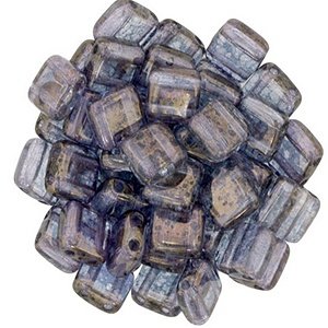 Czechmates tiles - 6mm - Crystal - Moon Dust