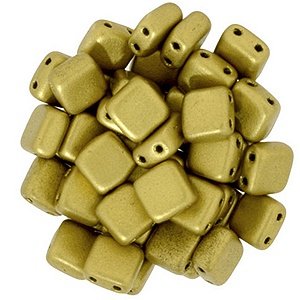 Czechmates tiles - 6mm - Matte Metallic Aztec Gold