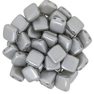 Czechmates tiles - 6mm - Pearl Coat - Silver