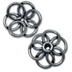 Kralenkap open bloem - Zilver - Metaal - 15x6mm
