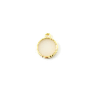 Hanger rond met oog - Goud/white opal - Metaal/hars - 12mm