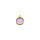 Hanger rond + oog - Goud/violet - Metaal/hars - 12mm