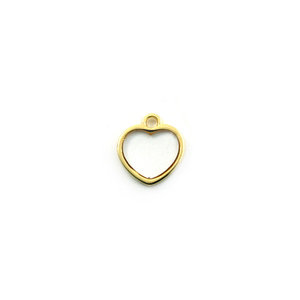 Hanger hart + oog - Goud/transparant - Metaal/hars - 10.9x11.8mm