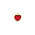 Hanger hart + oog - Goud/rood - Metaal/hars - 10.9x11.8mm