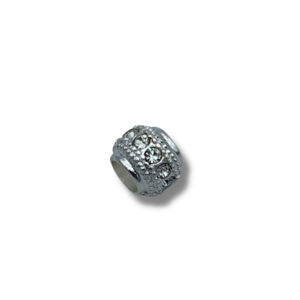 Rond - Zilverkleur met strass - Metaal - 6x7mm