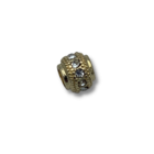 Rond - Goudkleur met strass - Metaal - 6x7mm