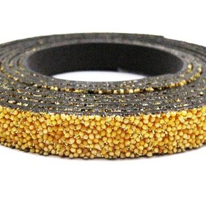 Plat leder caviaar - 6x2mm - Goud