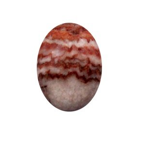 Half edelsteen cabochon - Gestreept rood - 18x13mm