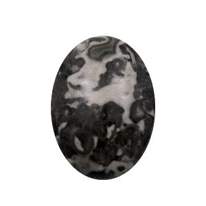 Natuursteen cabochon - Jasper wit zwart - 40x30mm