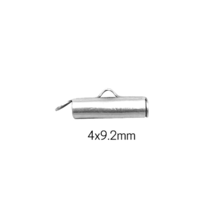 Slider tube met oog - Oud zilver - Metaal - 9.2x4mm