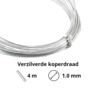 Verzilverde koperdraad -1.0mm - 4m lengte