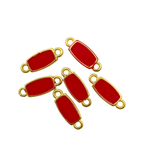 rechthoekig verbindingsstuk - 16.1x6.2mm - Rood/goud