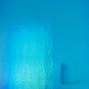 Bullseye - Transp. Turquoise Blue Iridis. - 12.5x14.5cm