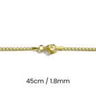 Ketting jasseron - Goud 24K - zilver verguld - 45cm-1.8mm