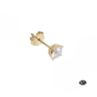 Oorsteker zirconia - Goudkleur - Zilver verguld - 5mm