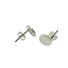Oorsteker schijfje met gat - Zilverkleur - Metaal - 8mm