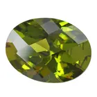 Zirconia  - Olivine - Oval - Checkerboard 13mm x 18mm