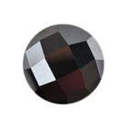 Zirconia  - Jet Black - Cabochon Round - Checkerboard 14mm