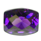Zirconia  - Amethyst - Barrel - Checkerboard 12mm x 14mm