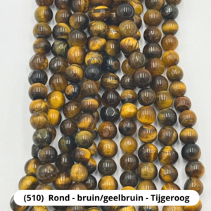 Rond - bruin tot geelbruin - Tijgeroog - 4-5mm