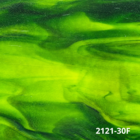 Bullseye - Yellow/Deep forest green Opal - Coe 90 - 12.5x14.5cm