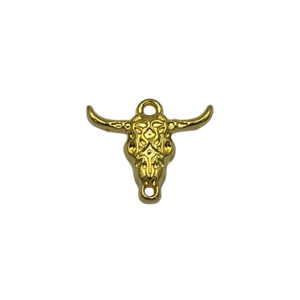Stierenkop - Goudkleur - metaal 24K verguld - 25x22mm