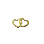 Dubbel hartje - Goudkleur - Stainless steel - 16x9x1mm