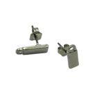 Oorstekers rechthoek - Zilver - Rhodium - 13x5mm
