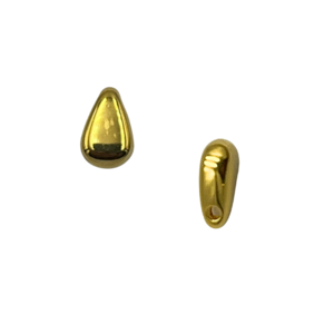 Afgeplatte druppel - Goudkleur - Metaal - 8x6/gat1.5mm