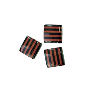 Carre plat - Zwart/bruin/rood - Resin - 16mm