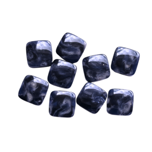Carré plat - Blauw glitter - Resin - 12mm