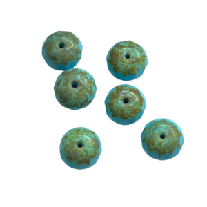 Rondel - Turquoise - Glas - 14mm