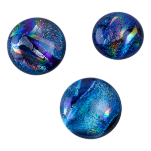 Dichroic cabochon - blauw  - 16 tot 20mm