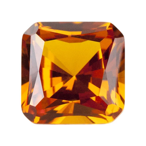 Zirconia - Nano Gems - Dark orange  - Asscher - 8mm