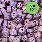 Clear/lila-roze bloem/donker/lila punt - COE104 - 8-10mm