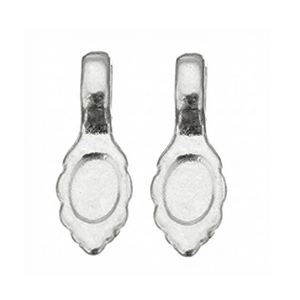 Gekarteld blad - Zilver - Messing - 17x6x1mm h:3x4mm