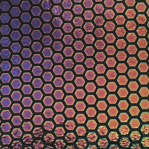 Dichro on black - Honeycomb - COE 90 - 10x10cm