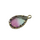 hanger glas facet  - Turq/paars - Metaal/glas - 18.5x10.8mm