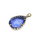 hanger glas facet  - Blauw - Metaal/glas - 18.5x10.8mm