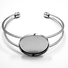 Armband met plateau - Zilverkleur - 62x52mm/voor25mm