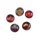 Dichroic cabochon - rood - 9 à 10.5mm