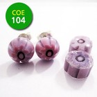 Clear/roze bloempje/roze punt - COE104  - 8-10mm