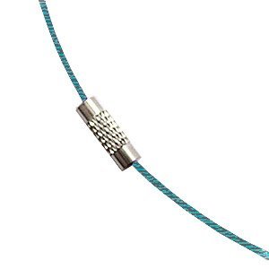 Stalen ketting - turquoise - 45 tot 50 cm - 1mm