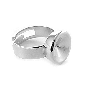 Verstelbare ring voor 12mm steen - Zilverkleur