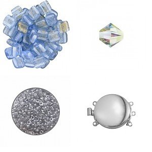 Crea-pakket - Quadrado armband - Sapphire/Crystal