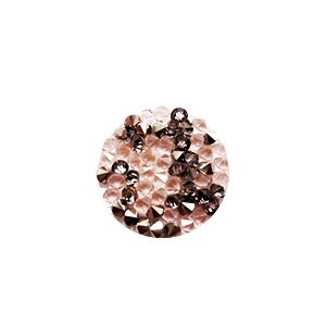 Crystal rock - Light peach / Metal gold - 15mm 