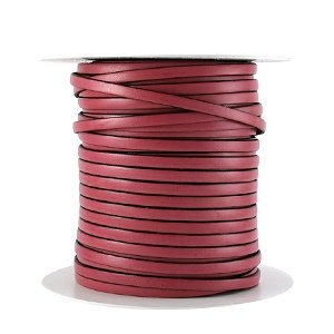 Plat lederen band - Fuchsia - Simili leder - 6x2mm