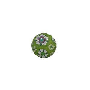 Kleefcabochon - Bloemmotief groen - glanzend - 18mm